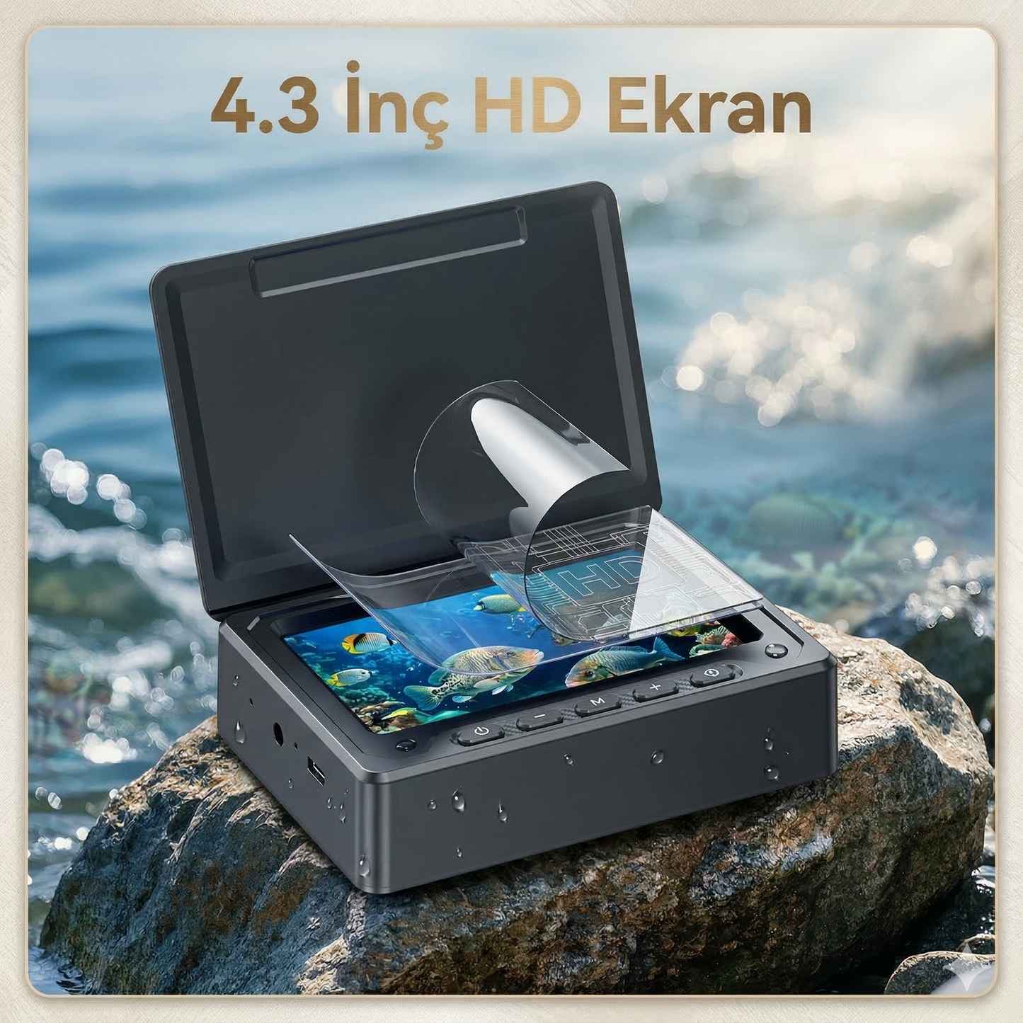 Sualtı Balıkçılık Kamerası 4,3 İnç 15 Metre Kablo Taşınabilir Sualtı Balık Bulucu 1000TVL IP68 Göl ve Buzda Balık Avı İçin Balıkçılık Kamerası